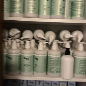 R+Co Mint Green and White Bottles